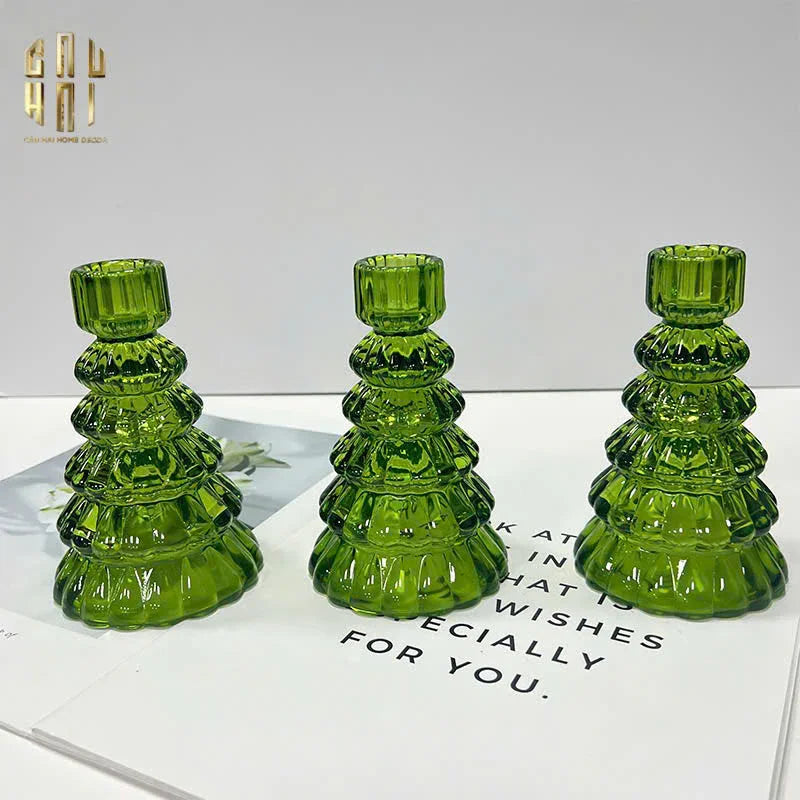Set 3 Đế Nến Vert Tree Fw25-ĐẾ NẾN-CẬU HAI HOME DECOR