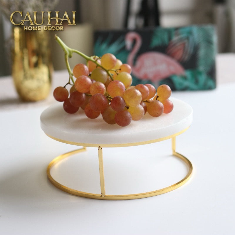Set 3 Khay Tròn Đá Marble Đế Bánh Arthur Prime Metropolitan Decorative Trays & Cake Stand D17.5 D20 D25-Khay Kệ Tầng-CẬU HAI HOME DECOR-CẬU HAI HOME DECOR