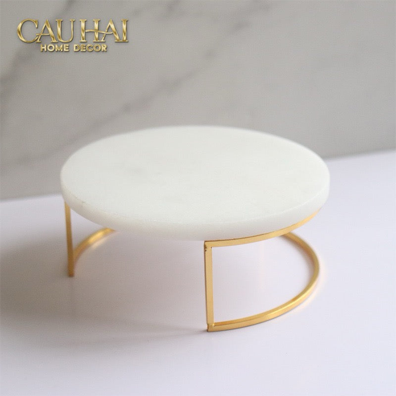 Set 3 Khay Tròn Đá Marble Đế Bánh Arthur Prime Metropolitan Decorative Trays & Cake Stand D17.5 D20 D25-CẬU HAI HOME DECOR
