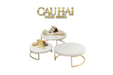 Set 3 Khay Tròn Đá Marble Đế Bánh Arthur Prime Metropolitan Decorative Trays & Cake Stand D17.5 D20 D25-Khay Kệ Tầng-CẬU HAI HOME DECOR