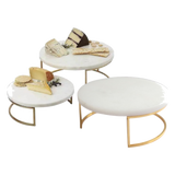 Set 3 Khay Tròn Đá Marble Đế Bánh Arthur Prime Metropolitan Decorative Trays & Cake Stand D17.5 D20 D25-Khay Kệ Tầng-CẬU HAI HOME DECOR-CẬU HAI HOME DECOR