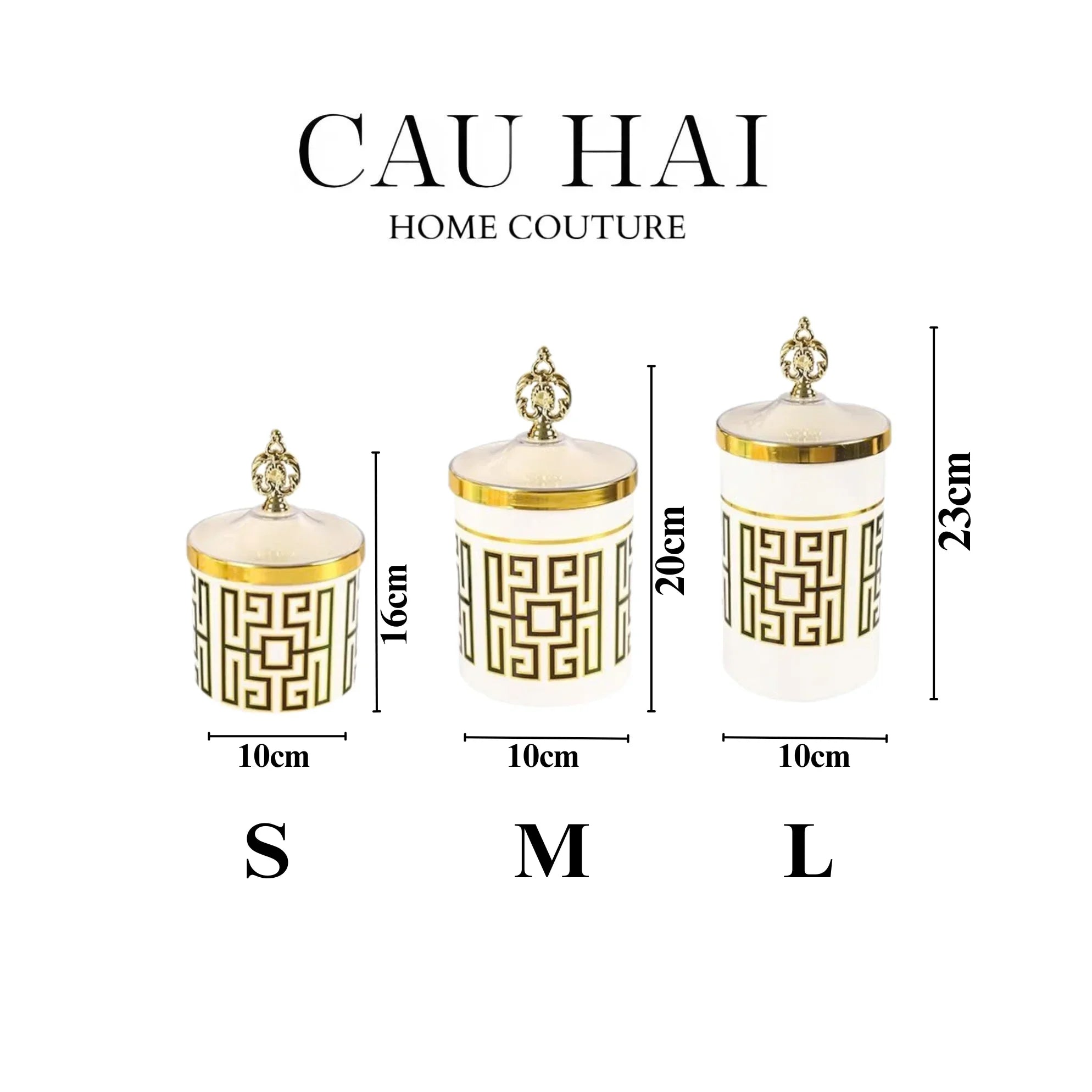 Set 3 Lọ Pantry Acry - Éclat Royal Meander-HŨ TRANG TRÍ-CẬU HAI HOME DECOR