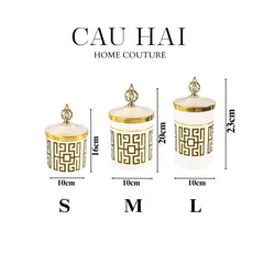 Set 3 Lọ Pantry Acry - Éclat Royal Meander-HŨ TRANG TRÍ-CẬU HAI HOME DECOR