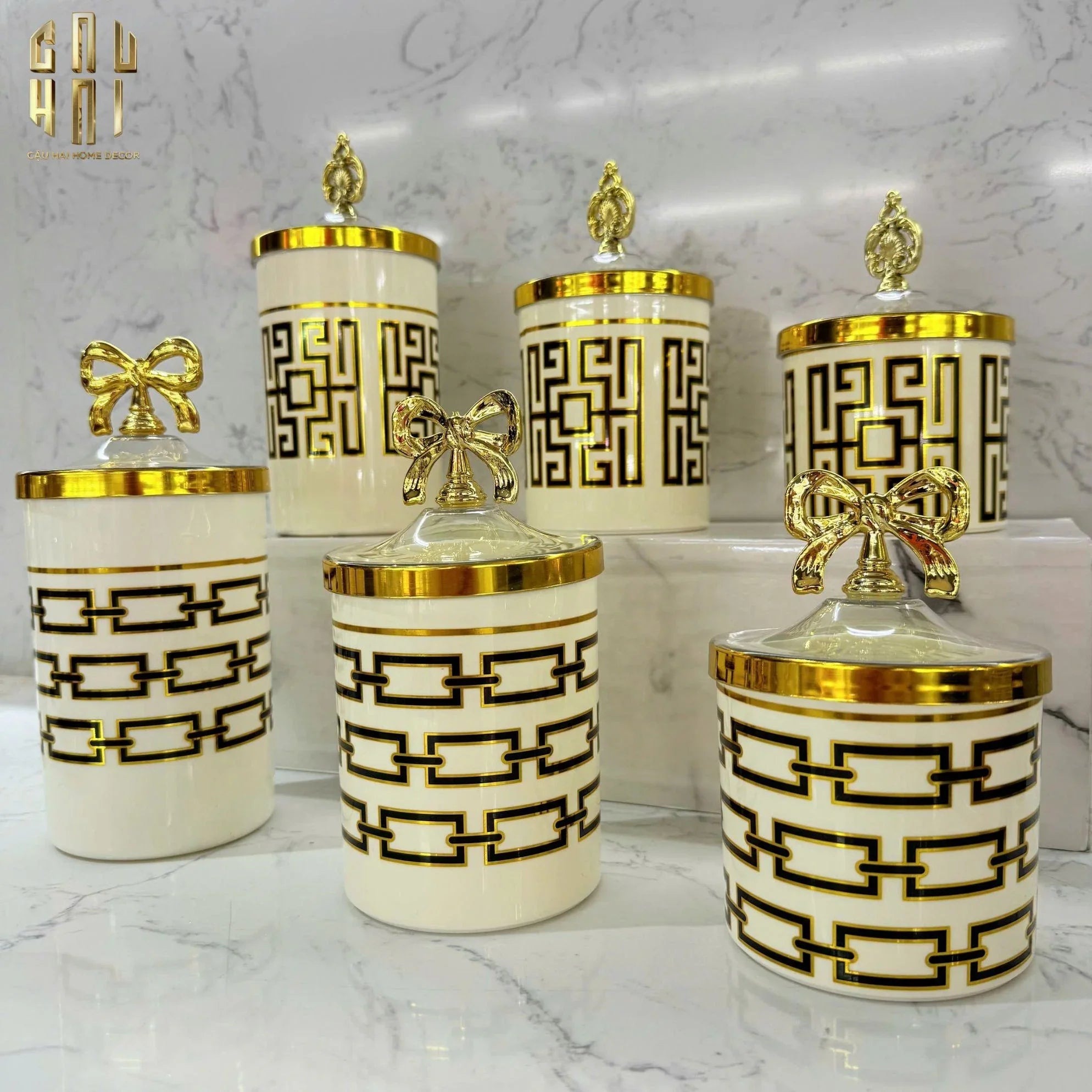 Set 3 Lọ Pantry Acry - Éclat Royal Meander-HŨ TRANG TRÍ-CẬU HAI HOME DECOR