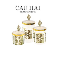 Set 3 Lọ Pantry Acry - Éclat Royal Meander-HŨ TRANG TRÍ-CẬU HAI HOME DECOR