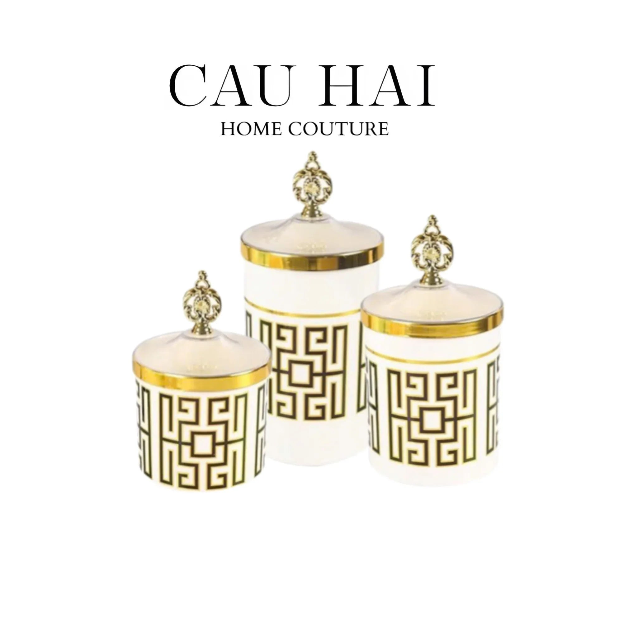 Set 3 Lọ Pantry Acry - Éclat Royal Meander-HŨ TRANG TRÍ-CẬU HAI HOME DECOR