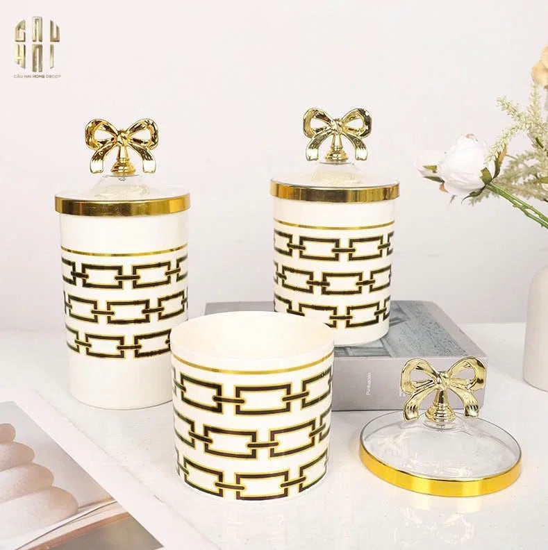 Set 3 Lọ Pantry Acry - Luxe Chain Of Grace-HŨ TRANG TRÍ-CẬU HAI HOME DECOR