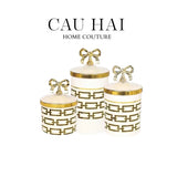 Set 3 Lọ Pantry Acry - Luxe Chain Of Grace-HŨ TRANG TRÍ-CẬU HAI HOME DECOR
