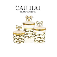 Set 3 Lọ Pantry Acry - Luxe Chain Of Grace-HŨ TRANG TRÍ-CẬU HAI HOME DECOR