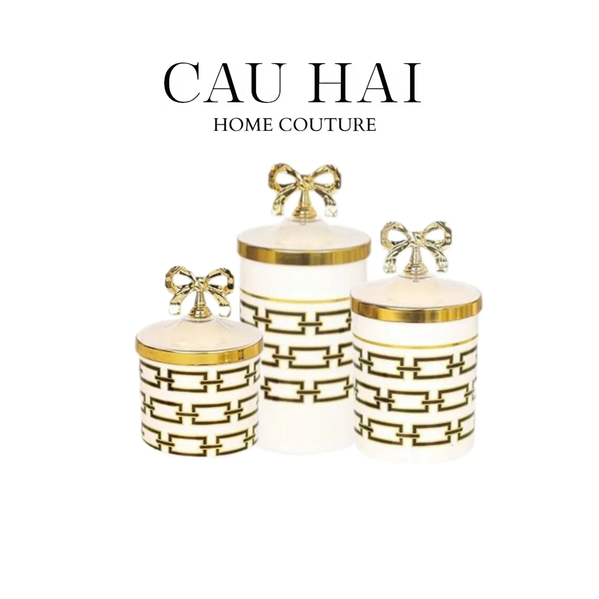 Set 3 Lọ Pantry Acry - Luxe Chain Of Grace-HŨ TRANG TRÍ-CẬU HAI HOME DECOR