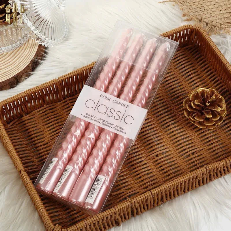 Set 4 Nến Taper Cao Cấp – Decor Sang Trọng Cho Không Gian Sống-NẾN TRANG TRÍ-CẬU HAI HOME DECOR