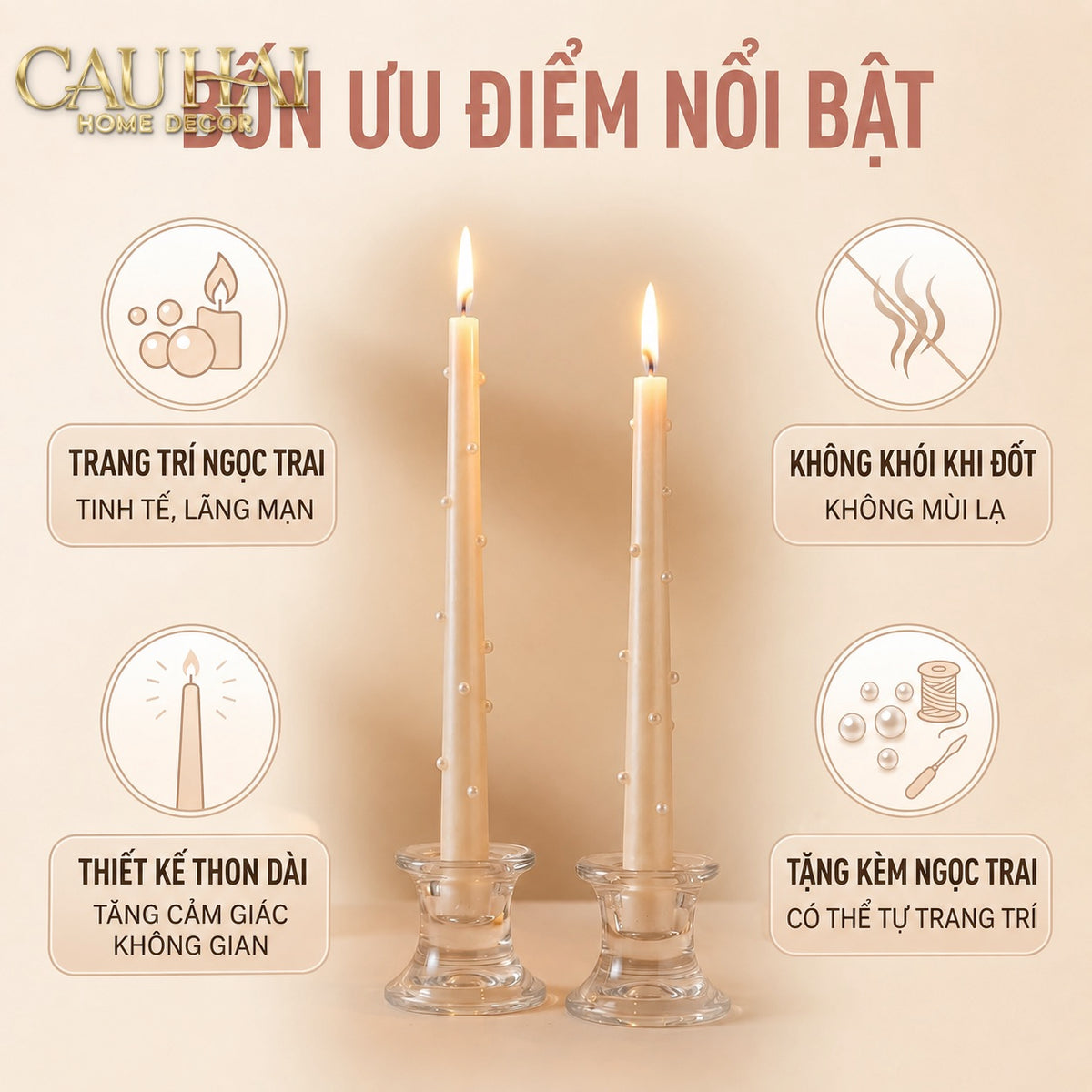 Set 4 Nến Thơm Pearl Radiance 4pcs-NẾN TRANG TRÍ-CẬU HAI HOME DECOR