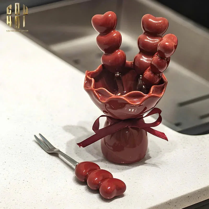 Set 4 Nĩa Tanghulu Candy-Dinner Cutlery Set Dao Muỗng Nĩa-CẬU HAI HOME DECOR
