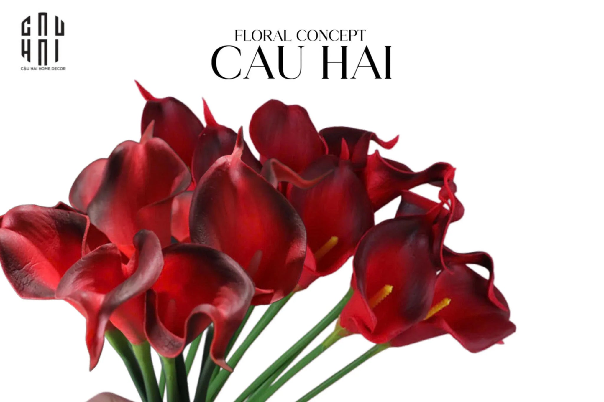 Set 5 Cành Calla Lily Flame / Sky Blue-LY THỦY TINH-CẬU HAI HOME DECOR