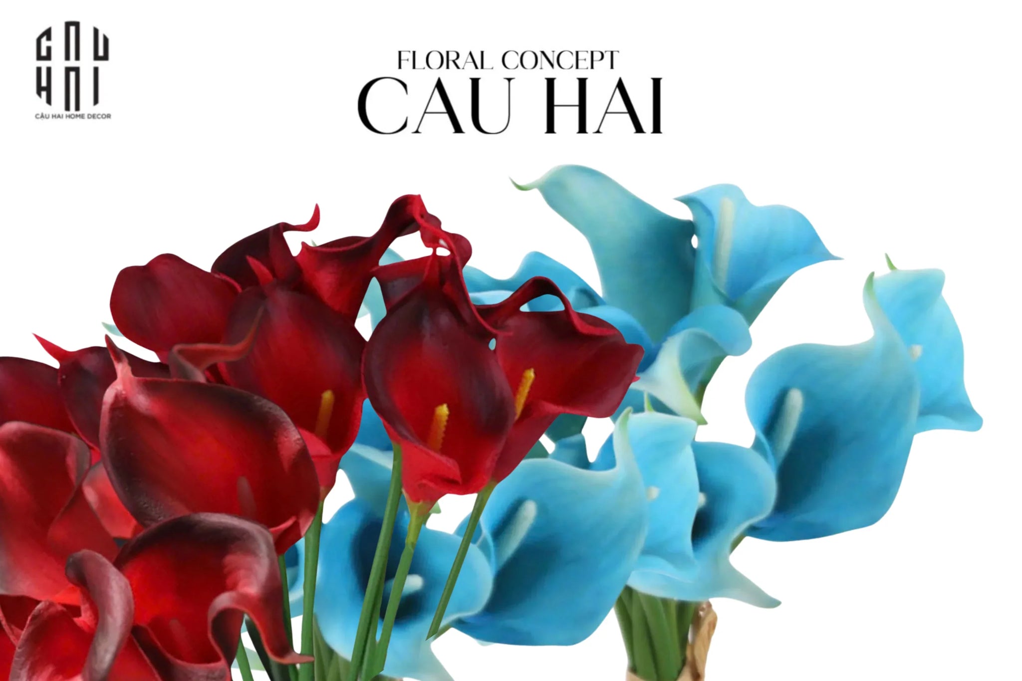 Set 5 Cành Calla Lily Flame / Sky Blue-LY THỦY TINH-CẬU HAI HOME DECOR