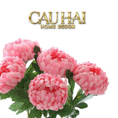 Set 5 Cành Hoa Cúc Mẫu Đơn Peony Đỏ/Hồng/Vàng/Cam-CẬU HAI HOME DECOR