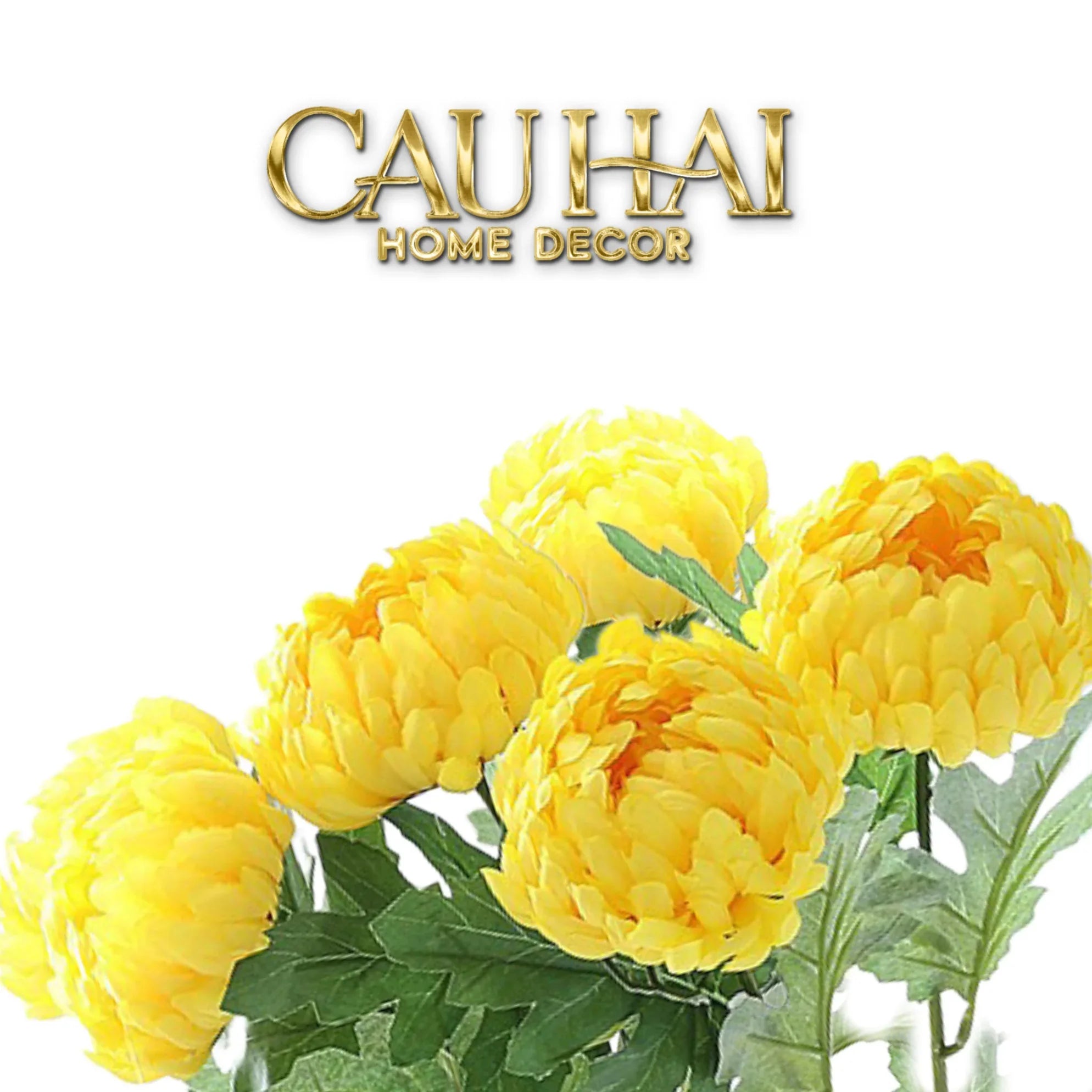 Set 5 Cành Hoa Cúc Mẫu Đơn Peony Đỏ/Hồng/Vàng/Cam-CẬU HAI HOME DECOR