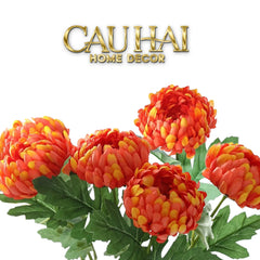 Set 5 Cành Hoa Cúc Mẫu Đơn Peony Đỏ/Hồng/Vàng/Cam-Hoa Lụa-CẬU HAI HOME DECOR