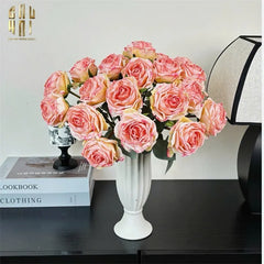 Set 5 Cành Hoa Hồng Monet Garden Rose-Hoa Lụa-CẬU HAI HOME DECOR