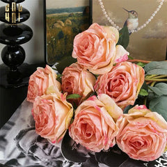Set 5 Cành Hoa Hồng Monet Garden Rose-Hoa Lụa-CẬU HAI HOME DECOR