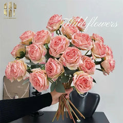 Set 5 Cành Hoa Hồng Monet Garden Rose-Hoa Lụa-CẬU HAI HOME DECOR