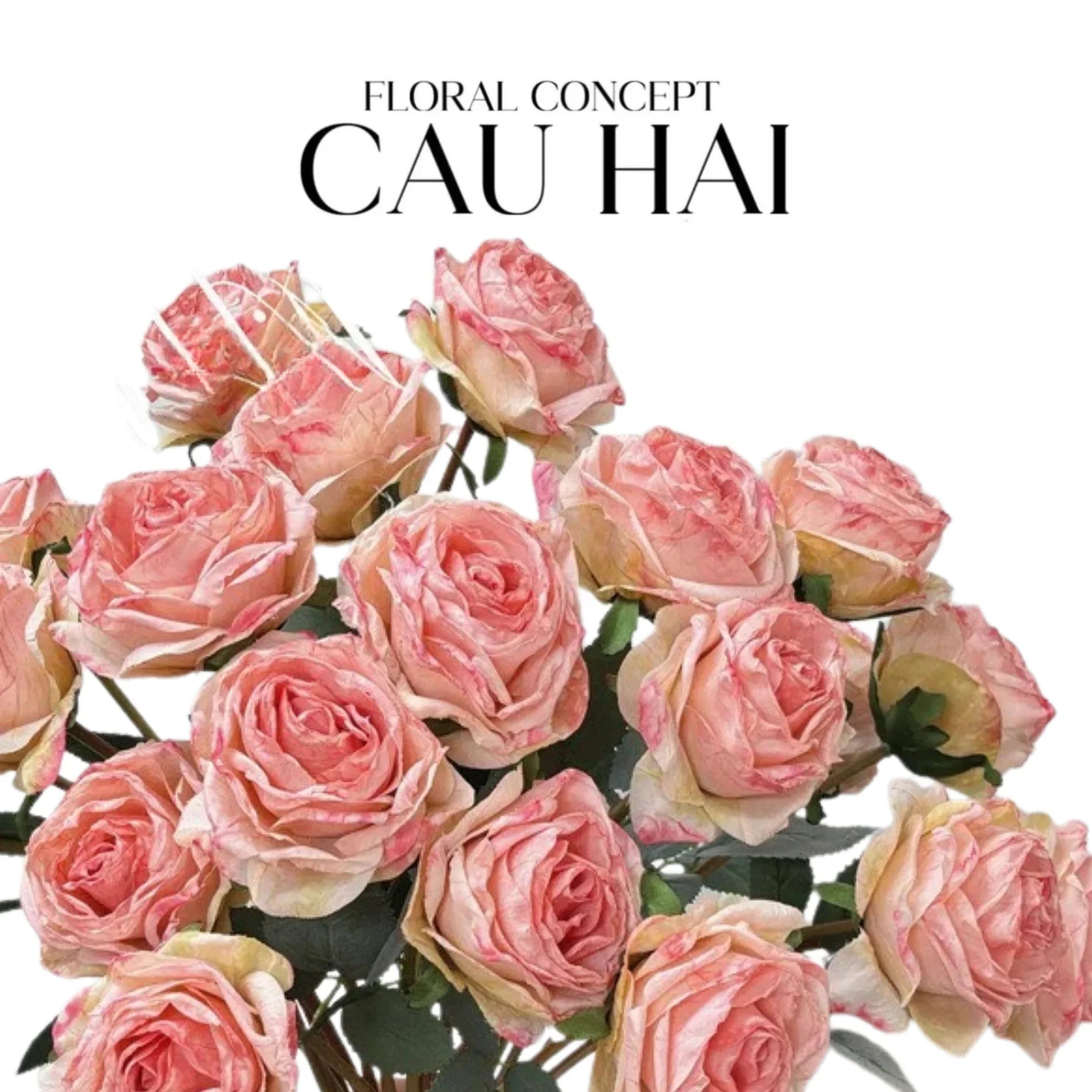 Set 5 Cành Hoa Hồng Monet Garden Rose-Hoa Lụa-CẬU HAI HOME DECOR