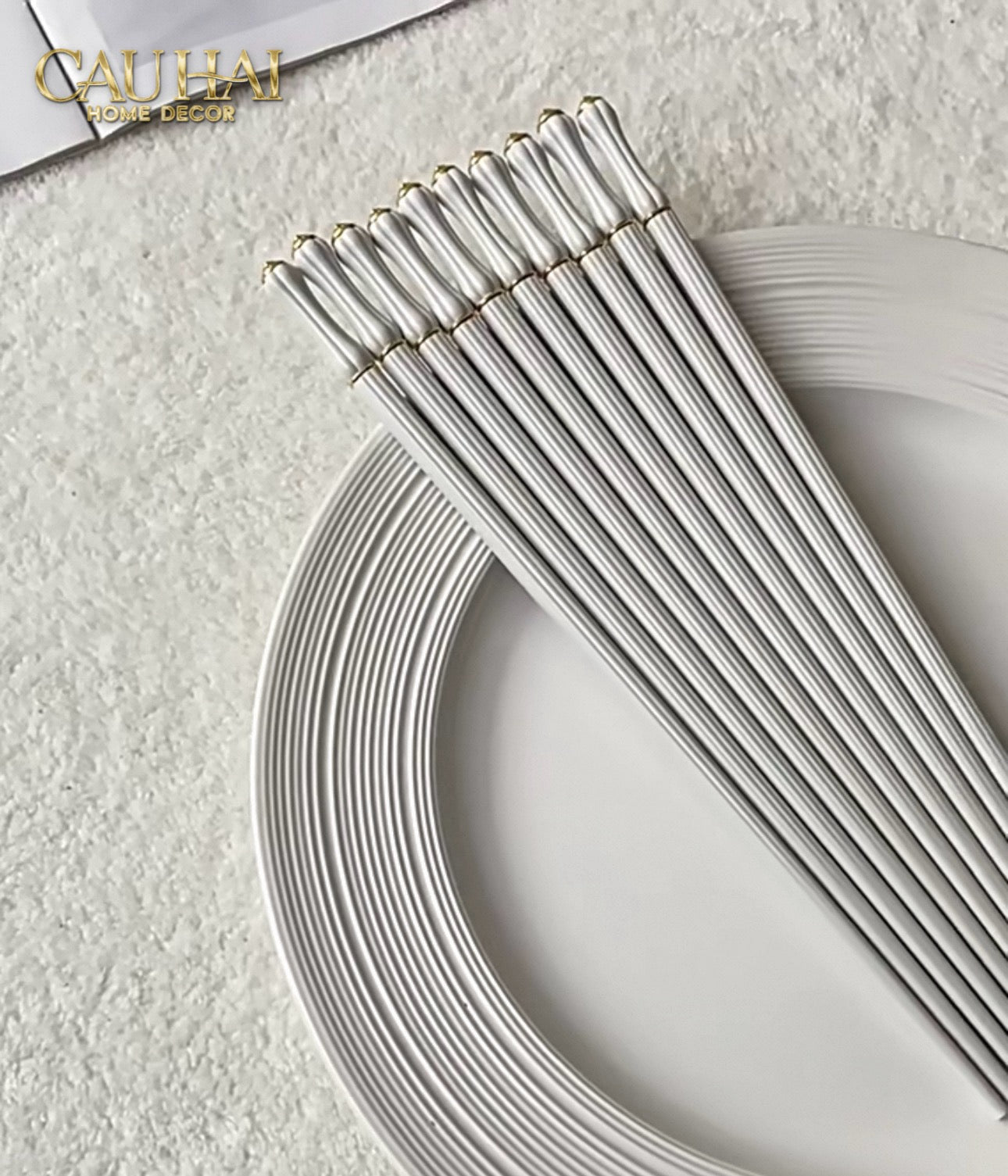 Set 5 Đôi Đũa Sợi Thuỷ Tinh Azure Classic PET Chopsticks 24cm-Dinner Cutlery Set Dao Muỗng Nĩa-CẬU HAI HOME DECOR