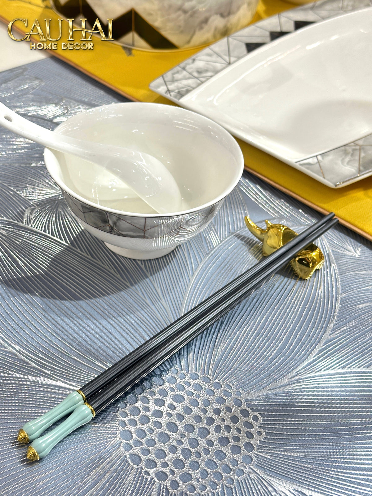 Set 5 Đôi Đũa Sợi Thuỷ Tinh Azure Classic PET Chopsticks 24cm-Dinner Cutlery Set Dao Muỗng Nĩa-Đối tác tại Trung Quốc theo từng đơn đặt hàng-CẬU HAI HOME DECOR