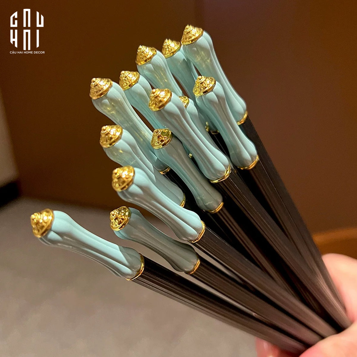 Set 5 Đôi Đũa Sợi Thuỷ Tinh Azure Classic PET Chopsticks 24cm-Dinner Cutlery Set Dao Muỗng Nĩa-Đối tác tại Trung Quốc theo từng đơn đặt hàng-CẬU HAI HOME DECOR