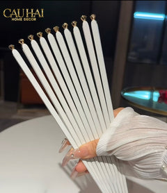 Set 5 Đôi Đũa Sợi Thuỷ Tinh - Diamond Gold Antibacterial Chopsticks 24cm-CẬU HAI HOME DECOR