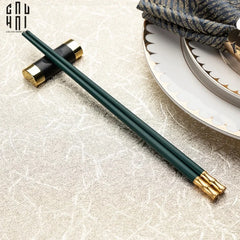 Set 5 Đôi Đũa Sợi Thuỷ Tinh - Emerald Golden Bamboo Chopsticks 24cm-Dinner Cutlery Set Dao Muỗng Nĩa-CẬU HAI HOME DECOR