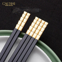 Set 5 Đôi Đũa Sợi Thuỷ Tinh - Facetté Gold Chopsticks 27cm-CẬU HAI HOME DECOR