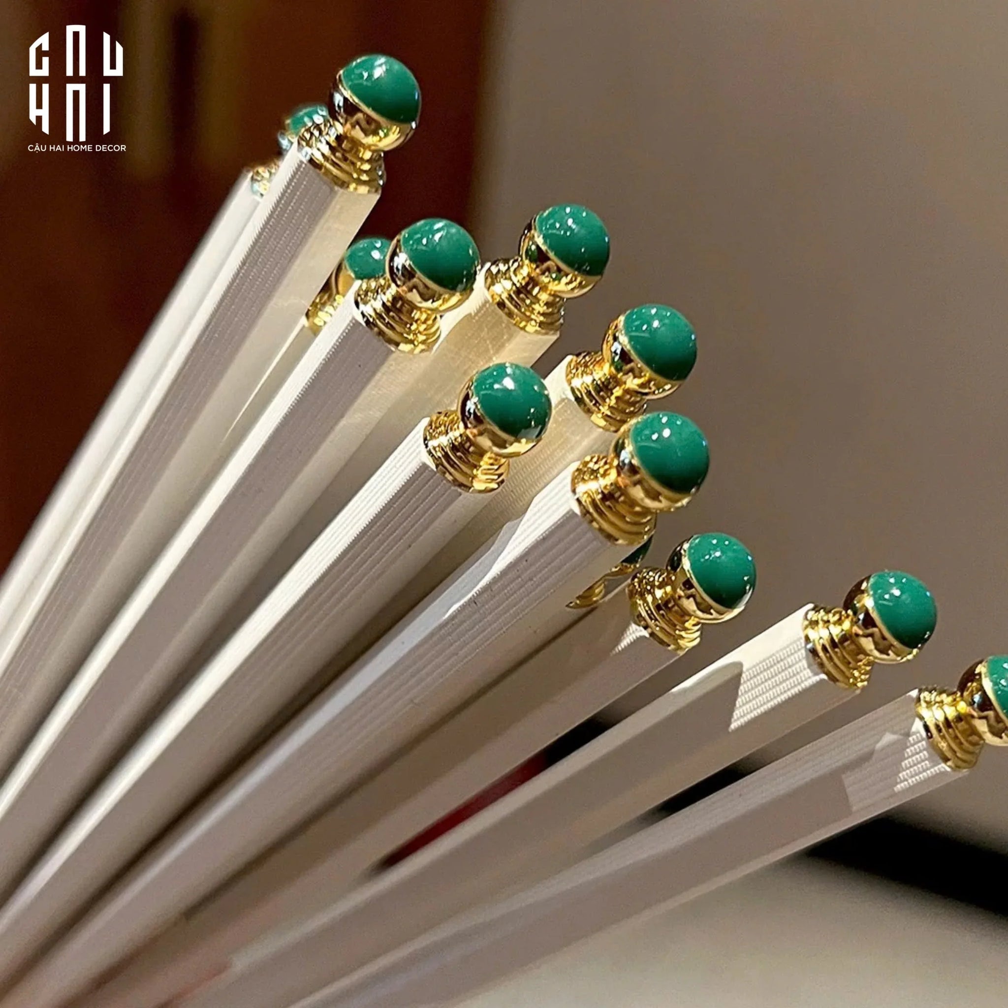 Set 5 Đôi Đũa Sợi Thuỷ Tinh Golden Jade PET Chopsticks 27cm-Dinner Cutlery Set Dao Muỗng Nĩa-CẬU HAI HOME DECOR