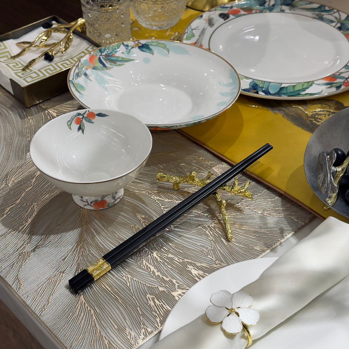 Set 5 Đôi Đũa Sợi Thuỷ Tinh Golden Jade PET Chopsticks 27cm-Dinner Cutlery Set Dao Muỗng Nĩa-Đối tác tại Trung Quốc theo từng đơn đặt hàng-CẬU HAI HOME DECOR