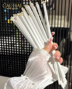 Set 5 Đôi Đũa Sợi Thuỷ Tinh - Love Heart Antibacterial Chopsticks 24cm-Dinner Cutlery Set Dao Muỗng Nĩa-CẬU HAI HOME DECOR