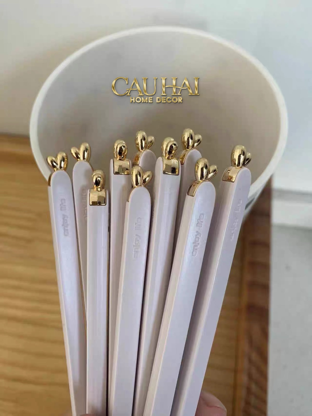 Set 5 Đôi Đũa Sợi Thuỷ Tinh - Love Heart Antibacterial Chopsticks 24cm-Dinner Cutlery Set Dao Muỗng Nĩa-Đối tác tại Trung Quốc theo từng đơn đặt hàng-CẬU HAI HOME DECOR