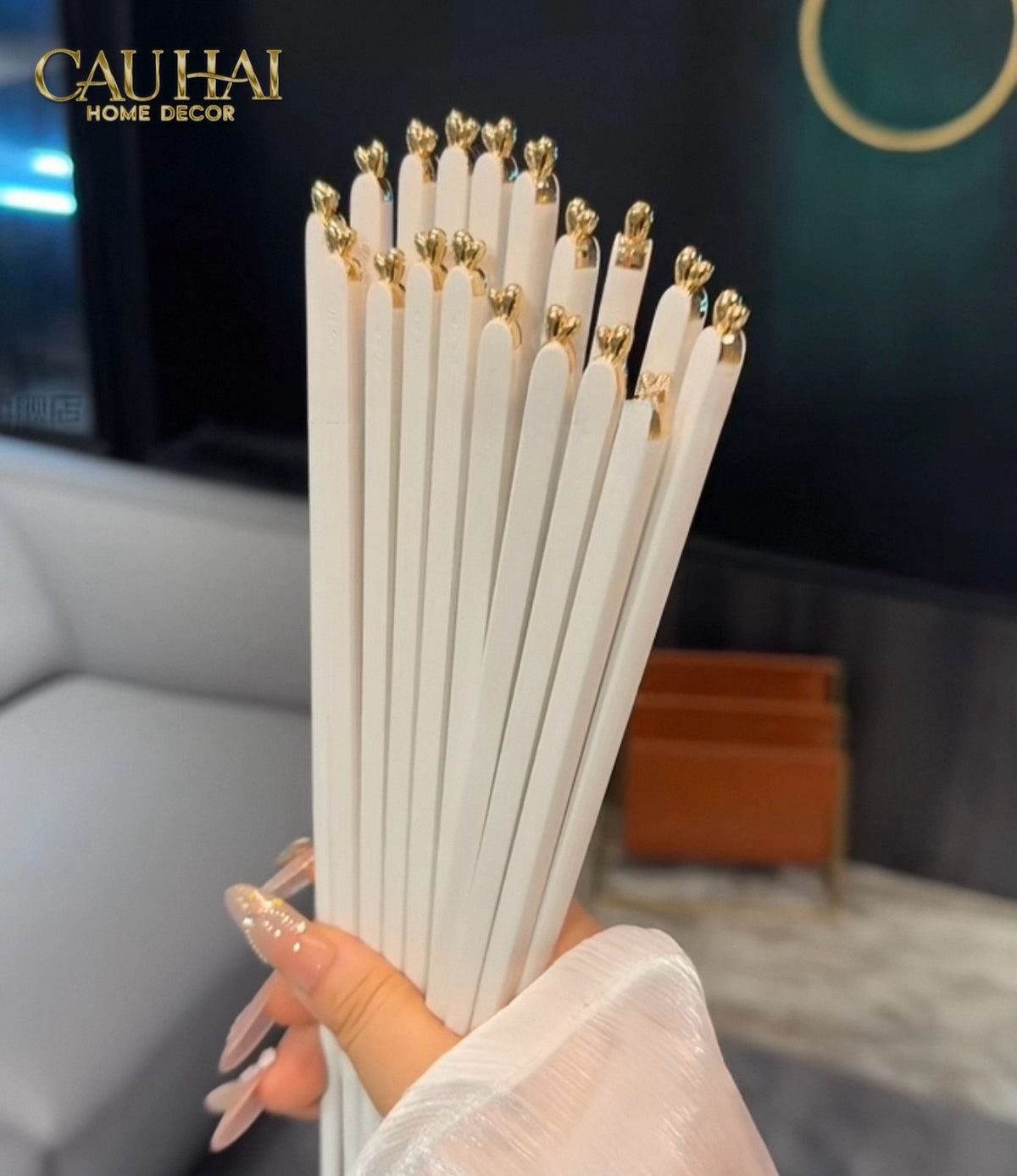 Set 5 Đôi Đũa Sợi Thuỷ Tinh - Love Heart Antibacterial Chopsticks 24cm-Dinner Cutlery Set Dao Muỗng Nĩa-Đối tác tại Trung Quốc theo từng đơn đặt hàng-CẬU HAI HOME DECOR