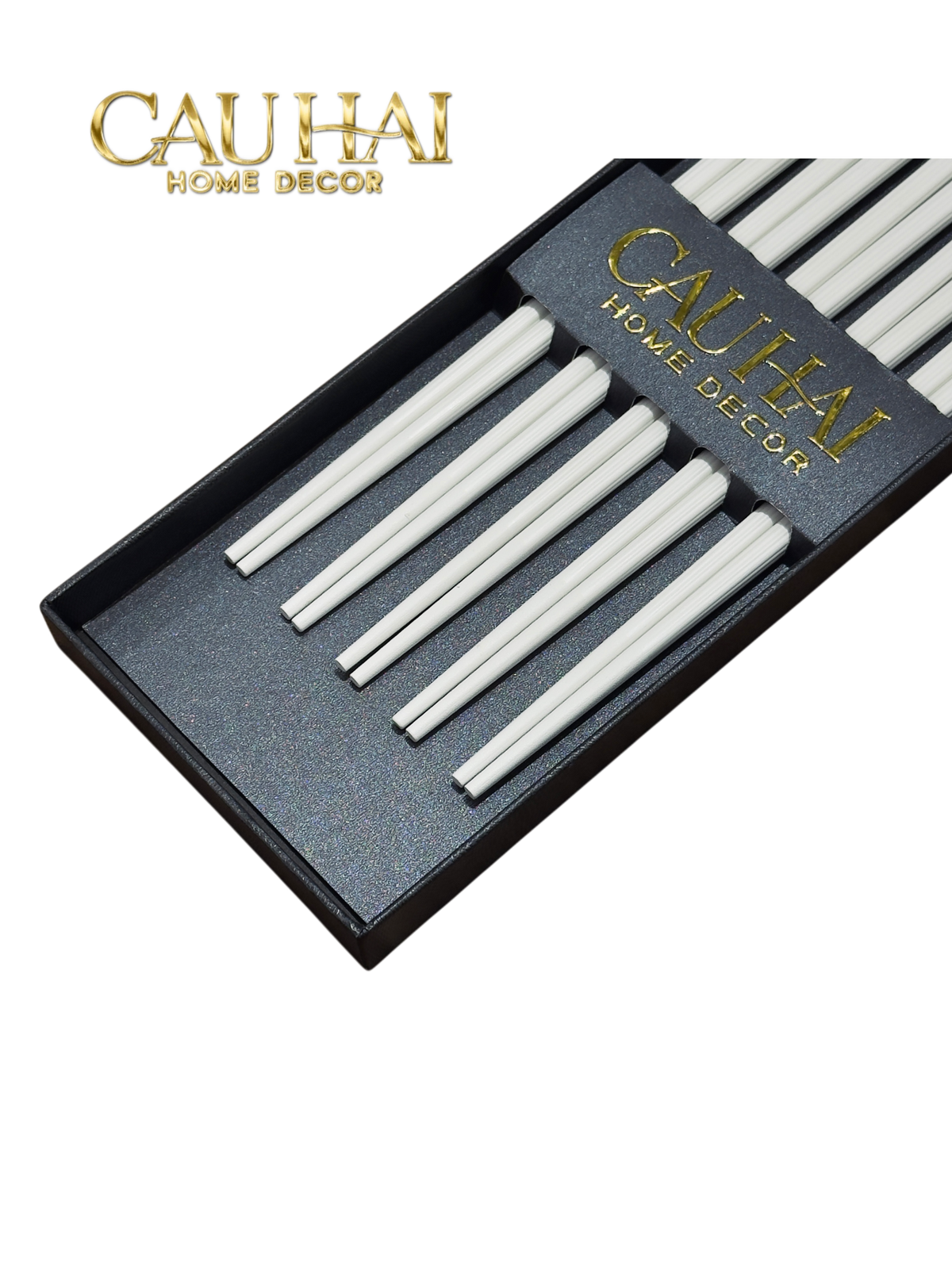 Set 5 Đôi Đũa Sợi Thuỷ Tinh Opaline Classic PET Chopsticks 24cm-Dinner Cutlery Set Dao Muỗng Nĩa-Đối tác tại Trung Quốc theo từng đơn đặt hàng-CẬU HAI HOME DECOR