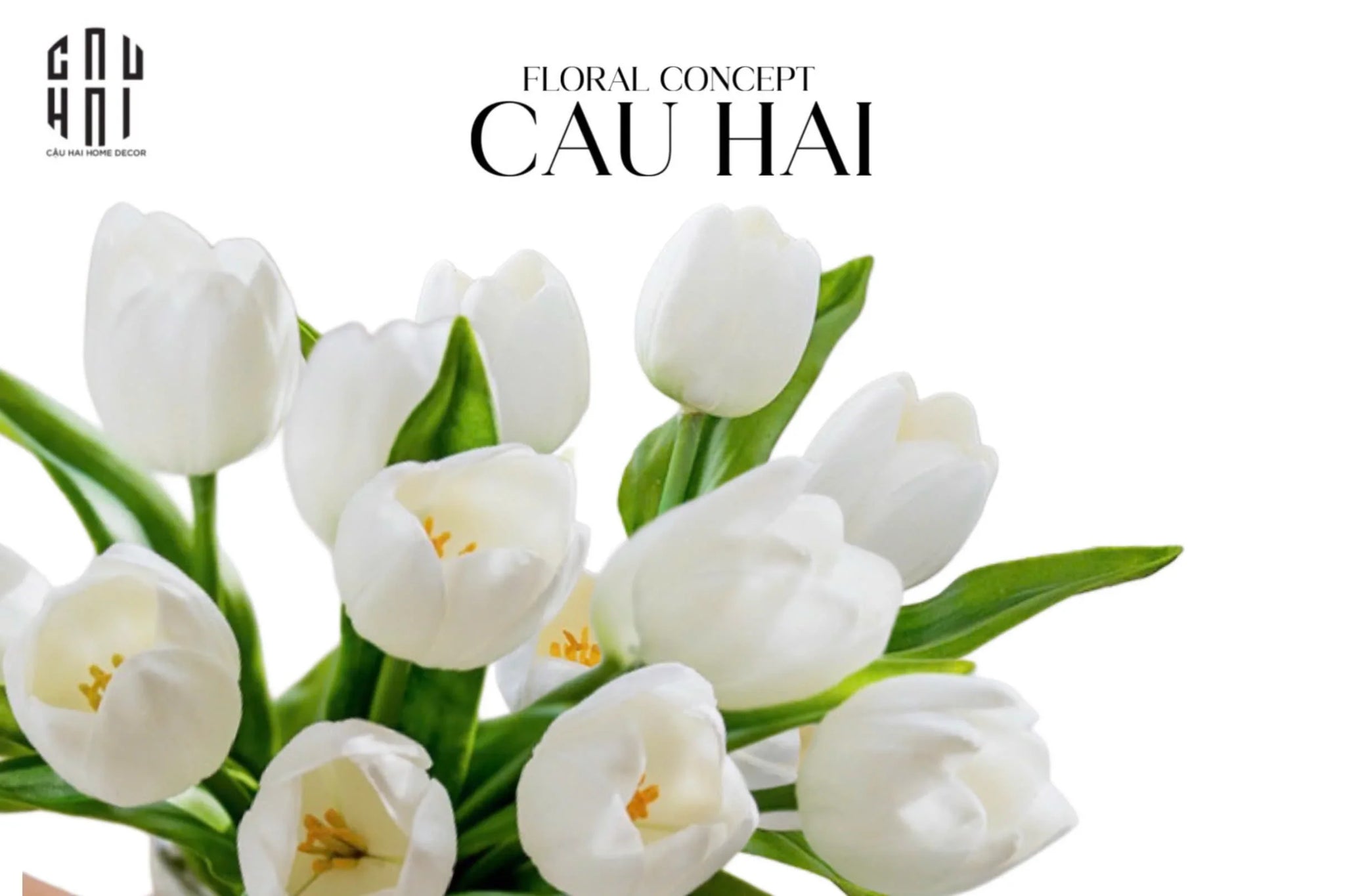 Set 5 Hoa Tulip Milk Grace-Hoa Lụa-CẬU HAI HOME DECOR