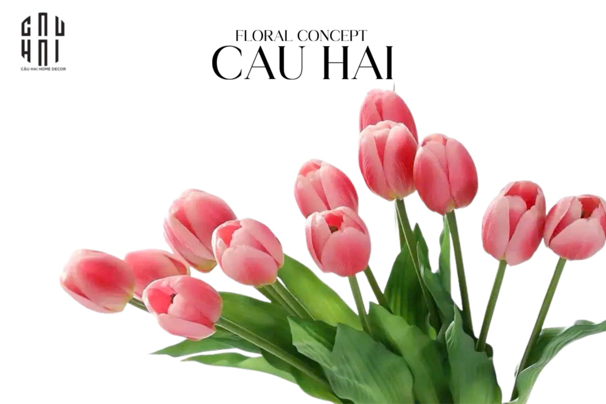 Set 5 Hoa Tulip Softy Mulberry / Sesame / Rouge 35Cm-Hoa Lụa-CẬU HAI HOME DECOR