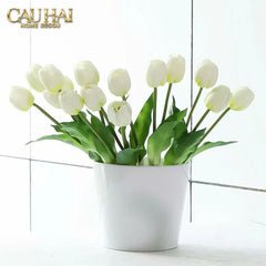 Set 5 Hoa Tulip Softy Mulberry / Sesame / Rouge 35Cm-Hoa Lụa-CẬU HAI HOME DECOR