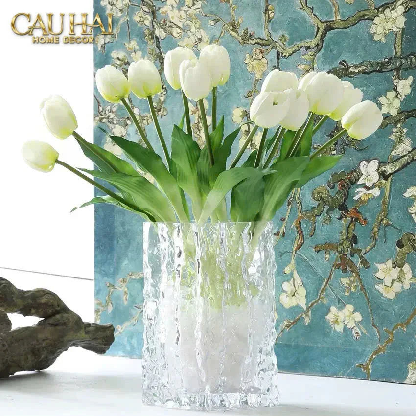 Set 5 Hoa Tulip Softy Mulberry / Sesame / Rouge 35Cm-Hoa Lụa-CẬU HAI HOME DECOR