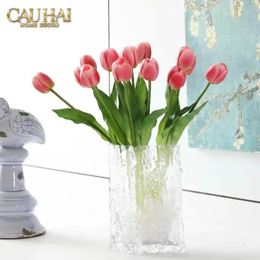 Set 5 Hoa Tulip Softy Mulberry / Sesame / Rouge 35Cm-Hoa Lụa-CẬU HAI HOME DECOR