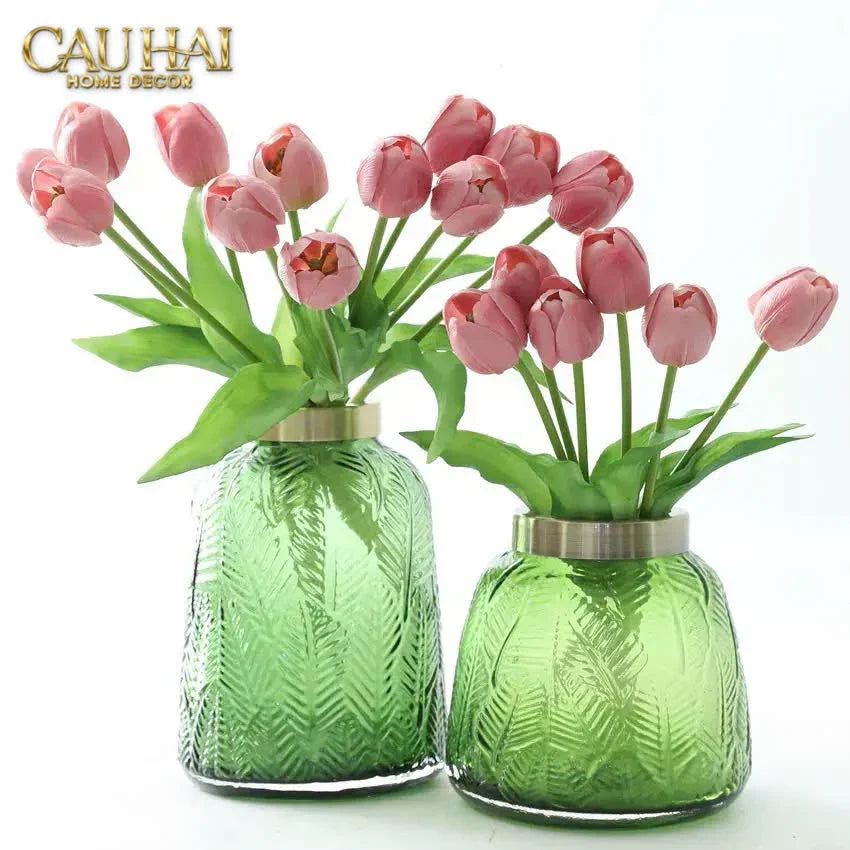 Set 5 Hoa Tulip Softy Mulberry / Sesame / Rouge 35Cm-Hoa Lụa-CẬU HAI HOME DECOR