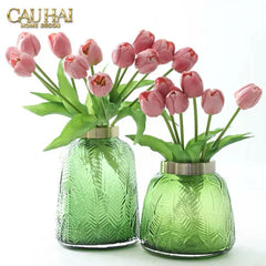 Set 5 Hoa Tulip Softy Mulberry / Sesame / Rouge 35Cm-Hoa Lụa-CẬU HAI HOME DECOR