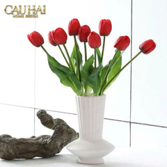 Set 5 Hoa Tulip Softy Mulberry / Sesame / Rouge 35Cm-Hoa Lụa-CẬU HAI HOME DECOR