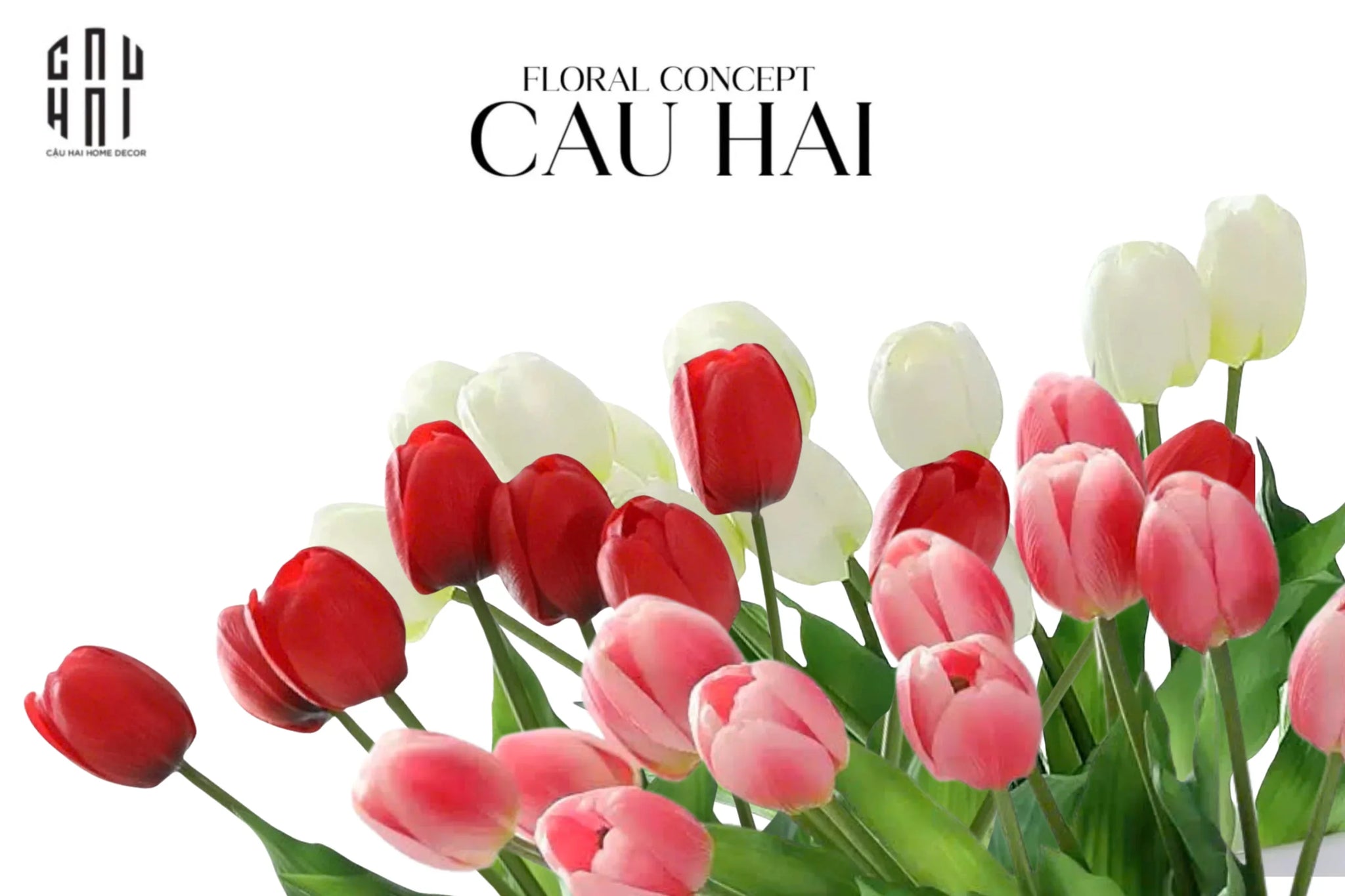 Set 5 Hoa Tulip Softy Mulberry / Sesame / Rouge 35Cm-Hoa Lụa-CẬU HAI HOME DECOR