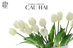 Set 5 Hoa Tulip Softy Mulberry / Sesame / Rouge 35Cm-Hoa Lụa-CẬU HAI HOME DECOR