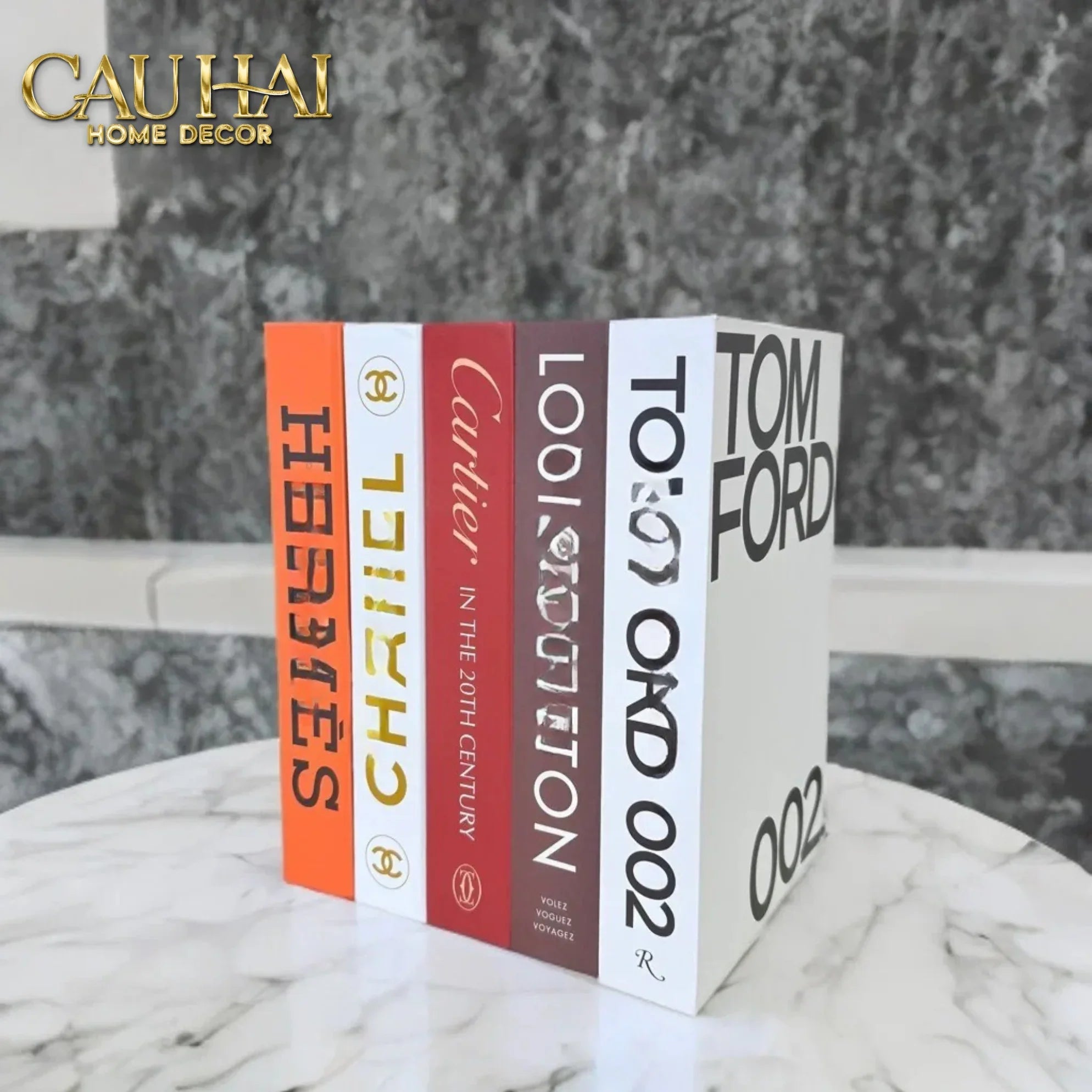 Set 5 Sách Mô Hình Lux Brand-SÁCH TRANG TRÍ-CẬU HAI HOME DECOR