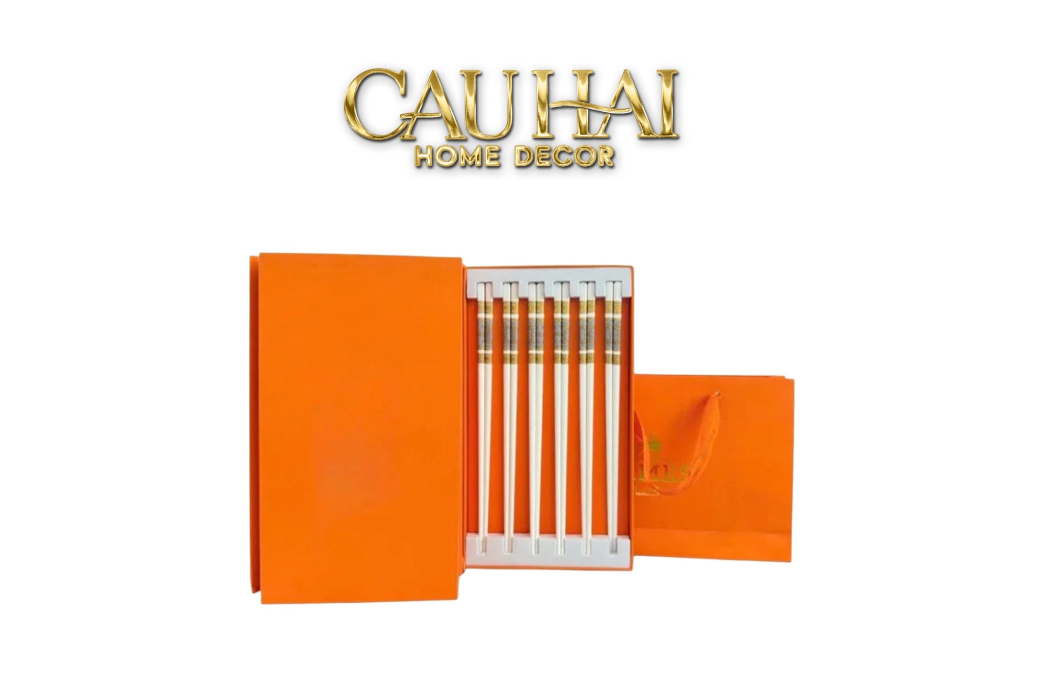 Set 6 Đôi Đũa Sứ H Class Signature H Mosaique Couture Ceramic Chopsticks Set-Dinner Cutlery Set Dao Muỗng Nĩa-CẬU HAI HOME DECOR